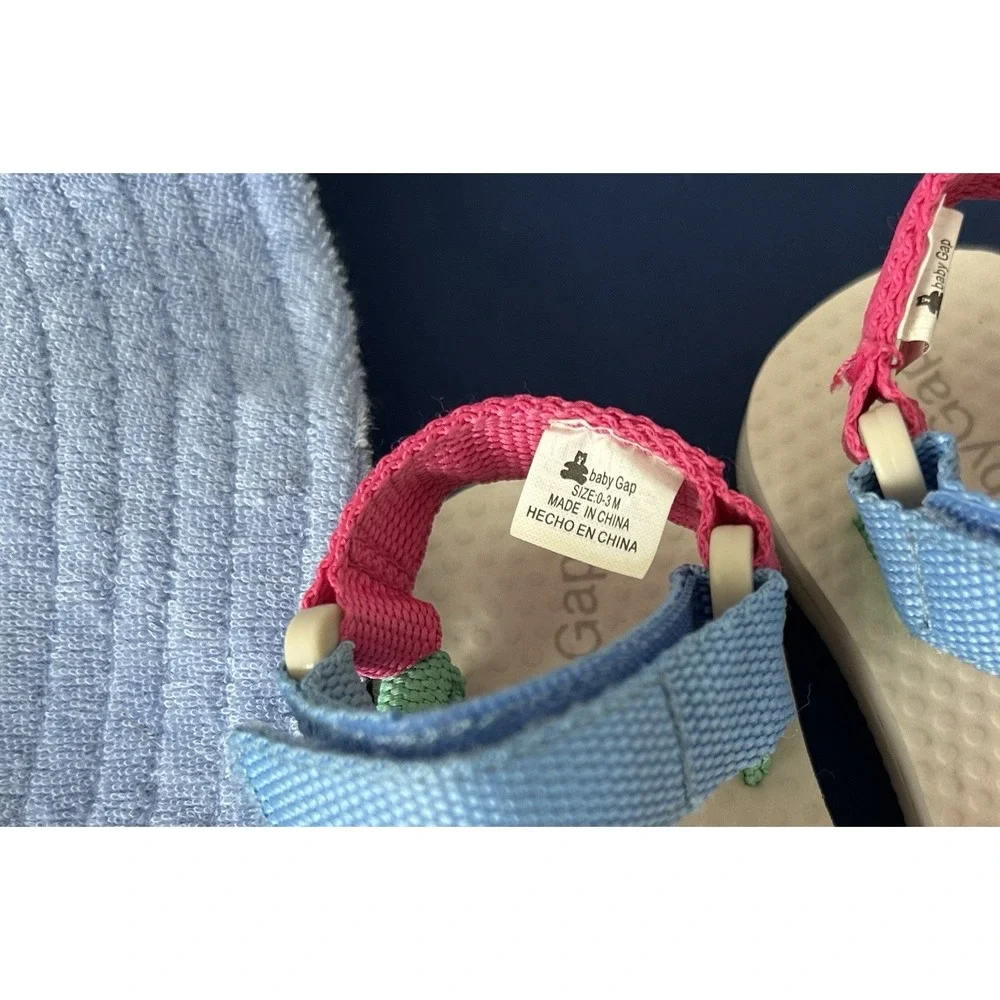 Baby Gap summer Pink Sandals Shoes Baby Girl 0-3 Months With Free Beach Hat EUC